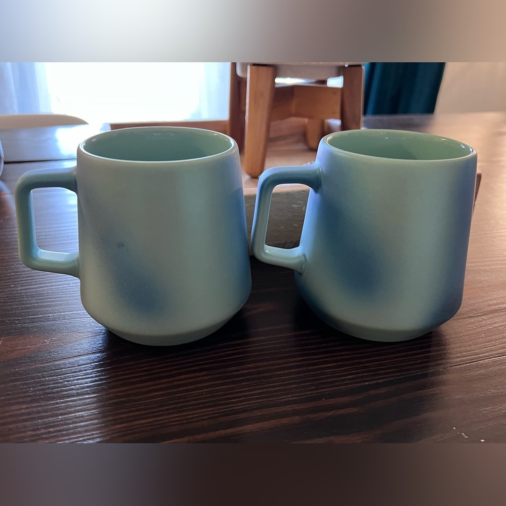 Set of 2 Starbucks 2021 Turquoise Blue Ocean Pearl Mugs 14oz - Picture 2 of 3